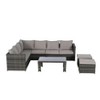 Sapphtopaz Patio Furniture Set Wicker Outdoor Chairs Sectional Sofa with Cushions and Coffee Table for Outdoor, Garden, Terrace - 4 of 4