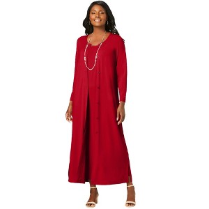 Jessica London 2-Piece Stretch Knit Duster Set - 1 of 4