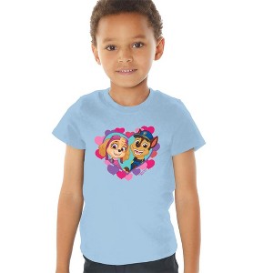 Toddler Boys' Paw Patrol Lots Of Valentine's Day Love With Skye And Chase T-Shirt For Toddler Boys And Girls - 1 of 4