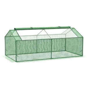 Outsunny 71" x 36" x 28" Mini Greenhouse Portable Hot House for Plants with Large Zipper Windows for Outdoor, Indoor, Garden, Green - 1 of 4