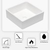 ONWITH 15x15 Inch White Ceramic Square Vessel Bathroom Sink - 4 of 4