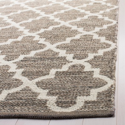 Montauk Beige and Ivory Flat Woven Wool Cotton Area Rug 8' x 10'