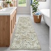 Vintage Floral Area Rug - Non-Slip Low Pile Soft Carpet, Retro Oriental Print Thin Floor Mat for Living Room & Bedroom - 2 of 4