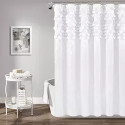 Lillian Shower Curtain White - Lush Décor