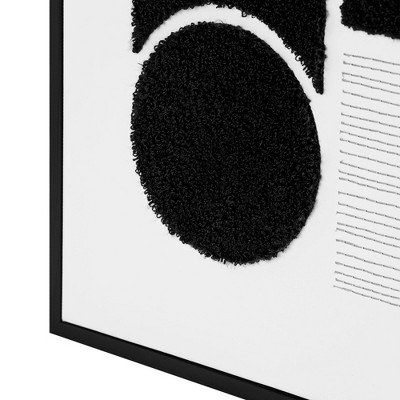 Modern Black and White Abstract Framed Canvas Wall Art