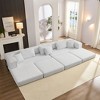 KWPZQEB 6-in-1Oversized Sectional Sofa Set, 118" L Shaped Living Room Floor Sofa With 6 Pillows, 3-Seat Corduroy Folding Sofa Couch for Living Room - 2 of 4
