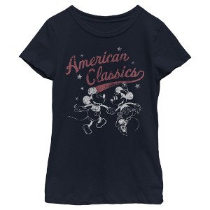 Girl's Disney Mickey and Minnie American Classics T-Shirt - 1 of 4