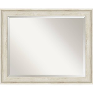 33" x 27" Regal Birch Framed Wall Mirror Cream - Amanti Art: Modern Beveled, No Assembly Required - 1 of 4