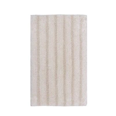 Knightsbridge Linear 220 GSF Reversible Bath Rug 17 x 24 - Ivory