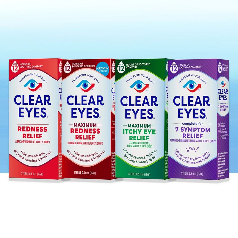 Clear Eyes Maximum Strength Eye Drops for Redness Relief, Dryness, Burning, &#38; Irritation - 0.5 fl oz, 3 of 8
