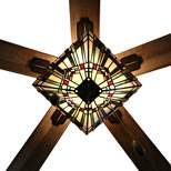 52" 5-Blade LED Glass Orson Craftsman Stained Lighted Ceiling Fan - River of Goods