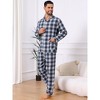 INSPIRE CHIC Men's Two Pieces Long Sleeve  Button Down Checked Plaid Pajamas Set - 2 of 4