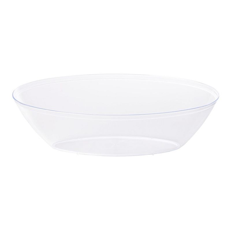 Smarty Had A Party 2 qt. Clear Oval Plastic Serving Bowls (24 Bowls), 1 of 4