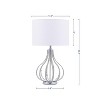 MaseiKar 22.8" Modern Metal Table Lamp with White Linen Shade – Crystal Accent, E26 Socket, for Bedroom, Living Room, Office – Plug-In, Black Cord - 3 of 4