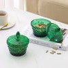 Slickblue Set of 2 Vintage Embossed Glass Candy Jars with Lids – 10 oz, 6 Different Colors - 2 of 4
