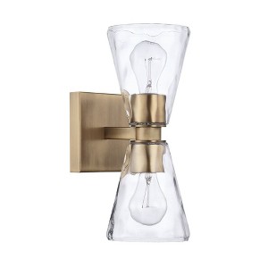 Capital Lighting Lyra 2 - Light Wall Light in  Aged Brass - 1 of 3