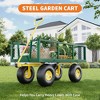 Heavy Duty Steel Garden Cart, 500 LBS Capacity 3 in 1 Pullable Garden Wagon with 10" Wheels, for Gardening Soil, Tools, and Plant Transport - 2 of 4