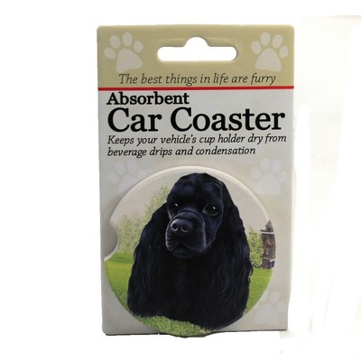 Car Coaster 2.5" Black Cocker Spaniel Coaster Absorbant Pet Dog E & S Pet  -  Coasters