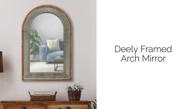 24&#34; x 36&#34; Deely Arch Wall Mirror Rustic Brown - Kate &#38; Laurel All Things Decor, 2 of 8, play video