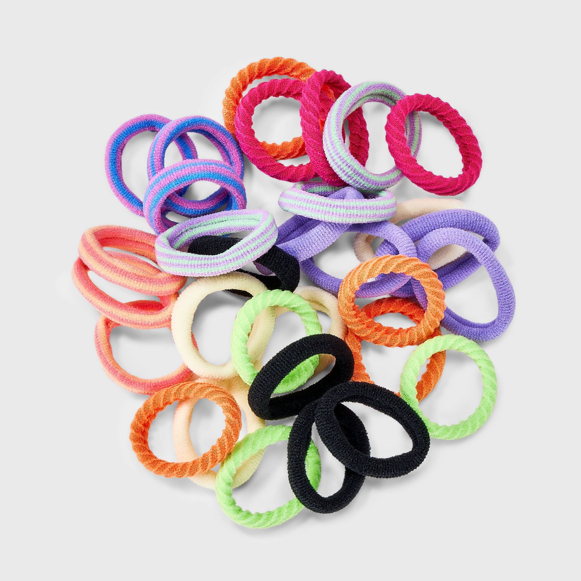 Kids' Nylon Hair Elastics Various Colors - 40ct - Cat & Jack: Recycled Polyester, Fashion Styling, Solid Pattern