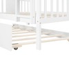 NicBex Full Size Bunk Bed Convertible Design Wood Frame Bed Frame with Trundles, Ladder and Full Length Guardrail, No Box Spring Required - 4 of 4