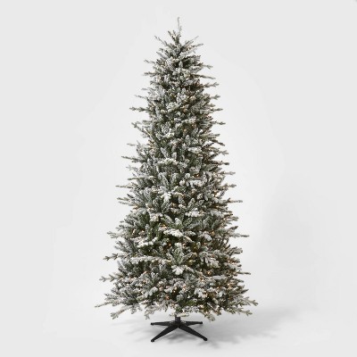 9ft Pre-lit  Artificial Christmas Tree Full Flocked Balsam Fir Clear Lights - Wondershop™
