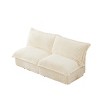 Modern Chenille Armless Sofa Set Of 2,Accent Chairs With 2 Big Back Cushions And 2 Big Pillows,Single Couch,Slipcovered Chair-Maison Boucle - 4 of 4