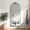 71"x31" Arched Black Full Body Mirror, Wood Framed Full Length Mirror with Stand, Vanity Mirror for Bathroom, Bedroom, Living/Dressing Room with Stand - image 3 of 4