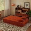 Kumasinova Floor Sofa,Convertible Plush Corduroy Sleeper Sofa Bed with 2 Pillows,14.2" Full Size Folding Mattress for Living Room,Guest Bed - 2 of 4