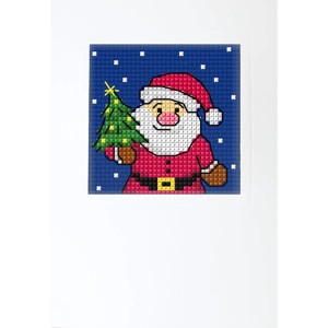 Orchidea Complete counted cross stitch kit - greetings card Santa