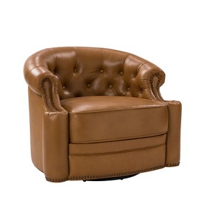 Flavio 32.75'' Wide Genuine Leather Swivel Chair | ARTFUL LIVING DESIGN - 1 of 4