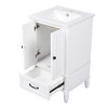 ORRD 20" White Bathroom Vanity with Sink, Compact Cabinet with Drawer & 2 Doors, Adjustable Feet & Magnetic Stopper - 4 of 4