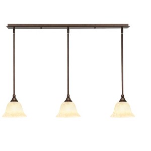 Toltec Lighting Any 3 - Light Chandelier in  Bronze with 7" Italian Marble Shade - 1 of 1