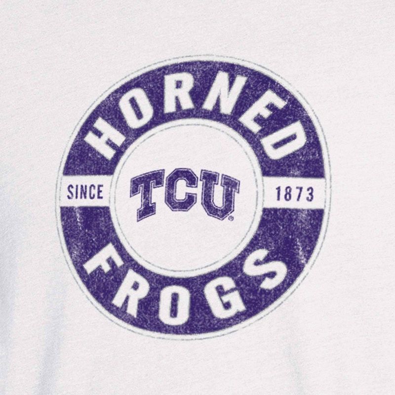 NCAA TCU Horned Frogs Men&#39;s White Biblend T-Shirt, 3 of 4
