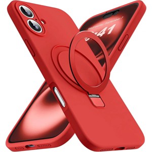 Entronix [Magnetic] Case Compatible with iPhone 16 - Soft-Touch Liquid Silicone Gripstand - 1 of 4