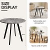 SEVOBAL Dining Tables Modern Circular Concrete Texture Dining Table Stylish Industrial Design for Kitchen Office, Gray, 33.5"*33.5"*29.45" - 4 of 4