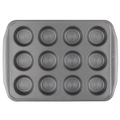 Gray Nonstick 12-Cup Steel Muffin Pan