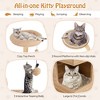 Tangkula Wooden Cat Tree 51" Tall Cat Tower w/ Cat Condo Plush Top Perch Jumping Platforms - 4 of 4