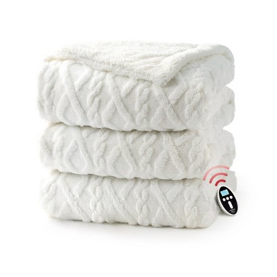 Electric Throw Blanket Heated Blanket, Tufted Heating Blankets with 6 Heating Levels &4 Hours Auto Shutoff, Overheat Protection