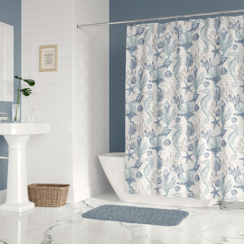 Galapagos Lined Shower Curtain with Grommets - Levtex Home, 2 of 5