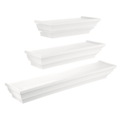 Madison Decorative Wall Ledge Shelf Set of 3 - White