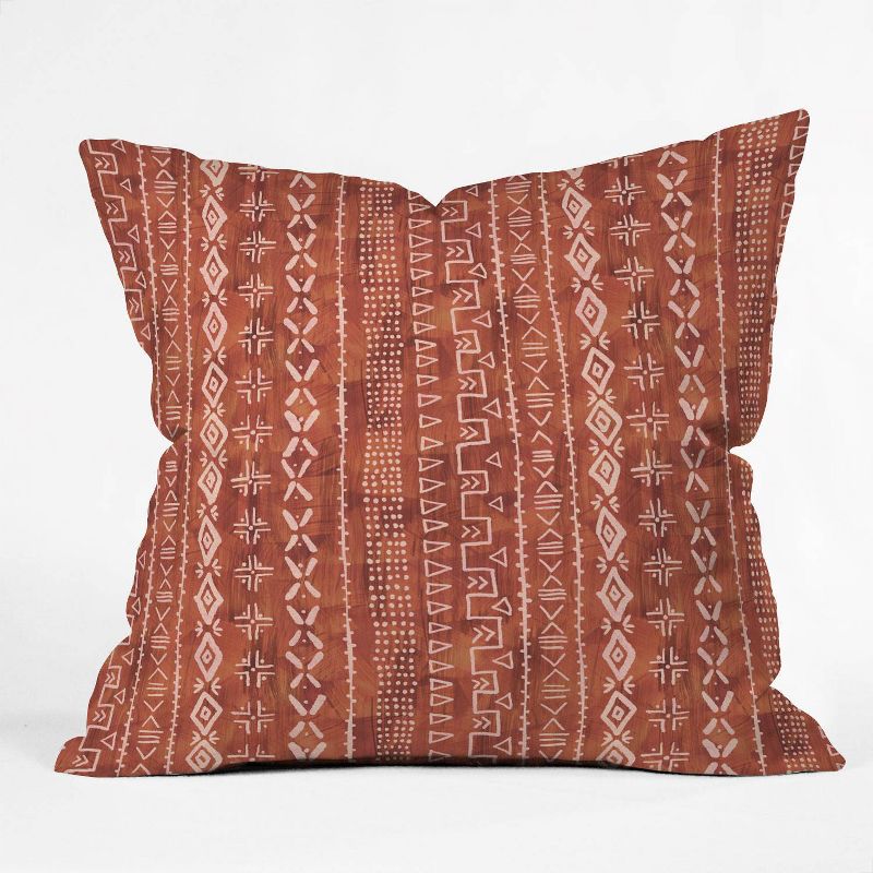 16&#34;x16&#34; Schatzi Brown Modern Mudcloth Rust Throw Pillow Red - Deny Designs, 1 of 7
