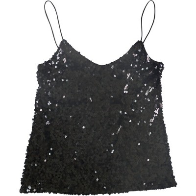 Leyden Womens Sequined Cami Tank Top