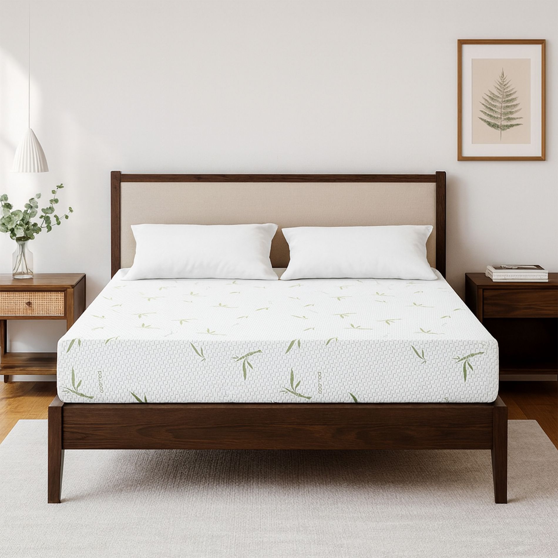 SUGIFT 8/10 Inch Memory Foam Mattress in a Box – Medium Firm Gel Foam Bed with Cooling Technology, Bamboo Cover, Certipur-US Certified