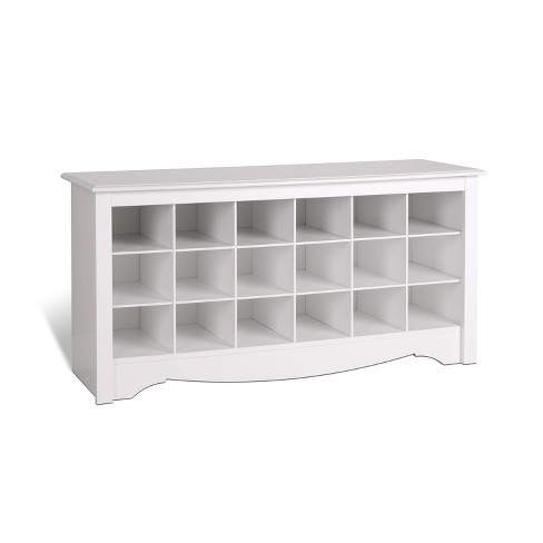 4 Tier Laminate Stackable Shoe Cubby White - Brightroom™