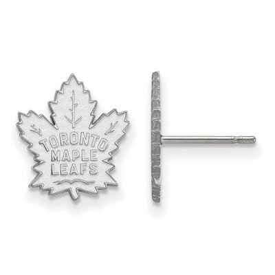 Black Bow Jewelry 14k White Gold Toronto Maple Leafs NHL Stud Earrings
