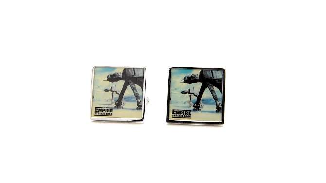 Men's Star Wars ATAT Graphic Stainless Steel Square Cufflinks, 2 of 3, play video