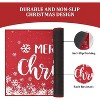 Coucheta Christmas Floor Mat Washable Non-Slip Low Pile Red Holiday Rug for Living Room Bedroom, Red - 4 of 4