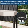 Outdoor Wicker Bar Stools Set of 2/4 Patio Wicker Barstools w/ Cushions Armless Rattan Bar Height Stool Set - 3 of 4