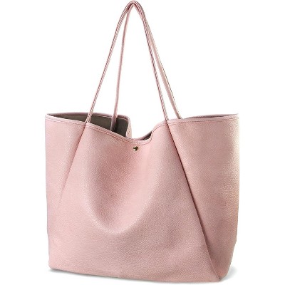 Oversize PU Leather Tote Bag for Women, Weekender Shopper Handbag with Spacious Interior for Travel and Daily Use